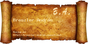 Breszler András névjegykártya